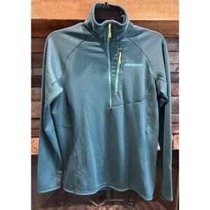 Women’s PATAGONIA Green Polartec Power Dry 1/4 Zip Pullover Size M *A5